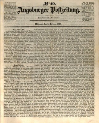 Augsburger Postzeitung Mittwoch 9. Februar 1848