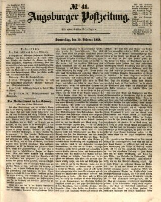 Augsburger Postzeitung Donnerstag 10. Februar 1848