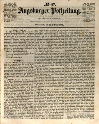 Augsburger Postzeitung Samstag 26. Februar 1848