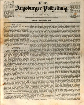 Augsburger Postzeitung Dienstag 7. März 1848