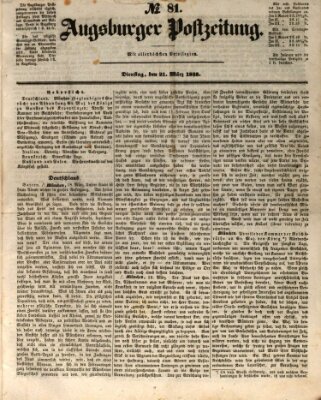 Augsburger Postzeitung Dienstag 21. März 1848