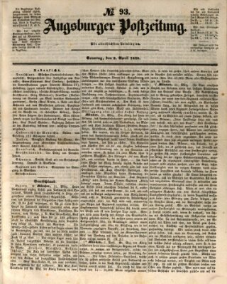Augsburger Postzeitung Sonntag 2. April 1848