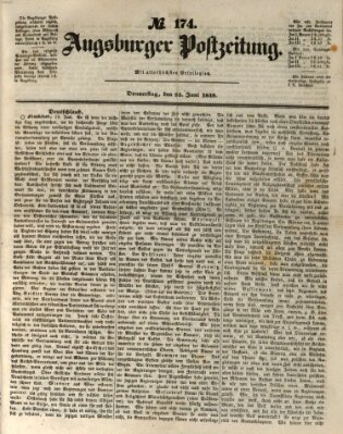 Augsburger Postzeitung Donnerstag 22. Juni 1848