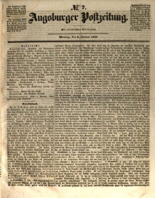 Augsburger Postzeitung Montag 8. Januar 1849