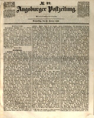 Augsburger Postzeitung Donnerstag 25. Januar 1849