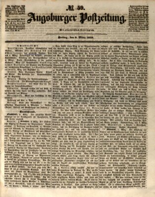 Augsburger Postzeitung Freitag 9. März 1849