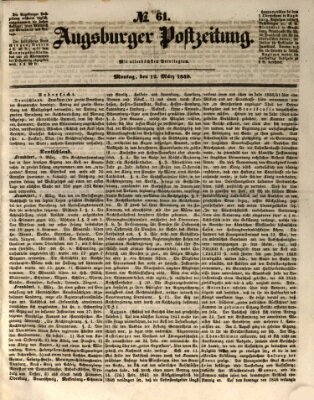 Augsburger Postzeitung Montag 12. März 1849