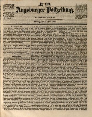 Augsburger Postzeitung Montag 11. Juni 1849
