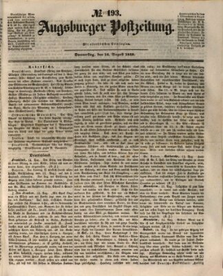 Augsburger Postzeitung Donnerstag 16. August 1849