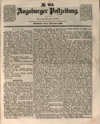 Augsburger Postzeitung Samstag 8. September 1849