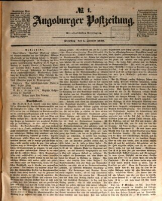 Augsburger Postzeitung Dienstag 1. Januar 1850