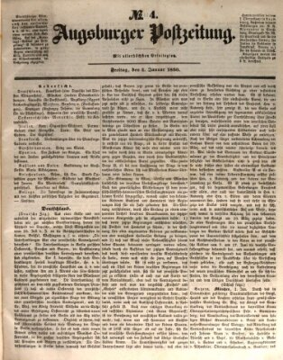 Augsburger Postzeitung Freitag 4. Januar 1850
