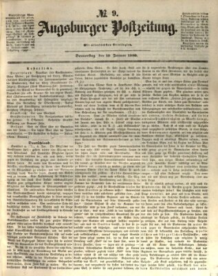 Augsburger Postzeitung Donnerstag 10. Januar 1850