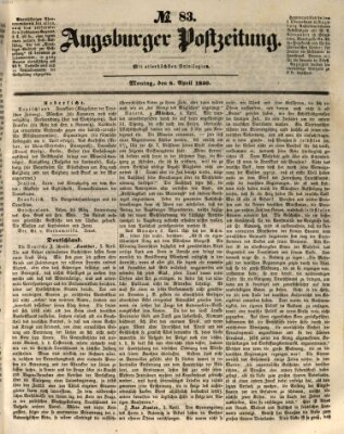 Augsburger Postzeitung Montag 8. April 1850