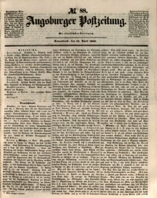 Augsburger Postzeitung Samstag 13. April 1850