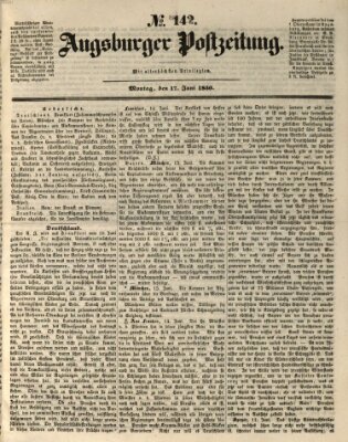 Augsburger Postzeitung Montag 17. Juni 1850