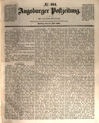 Augsburger Postzeitung Freitag 12. Juli 1850