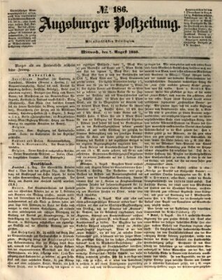 Augsburger Postzeitung Mittwoch 7. August 1850