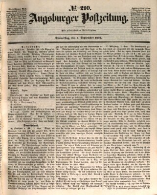 Augsburger Postzeitung Donnerstag 5. September 1850