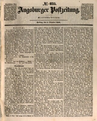 Augsburger Postzeitung Freitag 4. Oktober 1850