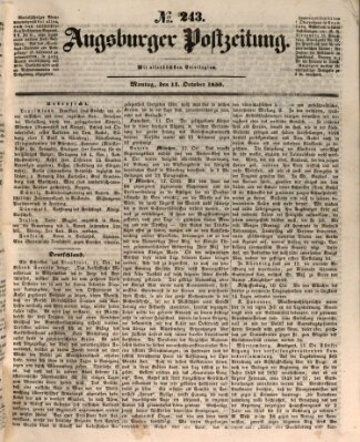 Augsburger Postzeitung Montag 14. Oktober 1850