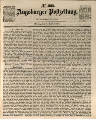 Augsburger Postzeitung Montag 28. Oktober 1850