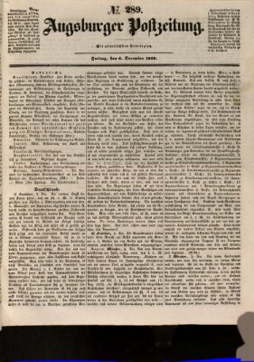 Augsburger Postzeitung Freitag 6. Dezember 1850