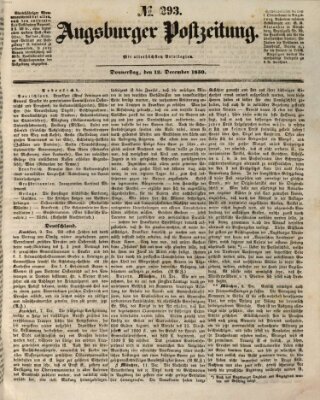 Augsburger Postzeitung Donnerstag 12. Dezember 1850