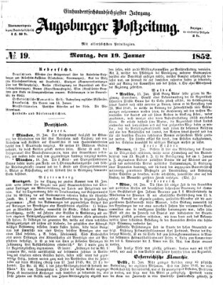 Augsburger Postzeitung Montag 19. Januar 1852