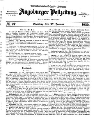 Augsburger Postzeitung Dienstag 27. Januar 1852