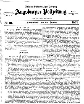 Augsburger Postzeitung Samstag 31. Januar 1852