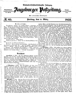 Augsburger Postzeitung Freitag 5. März 1852