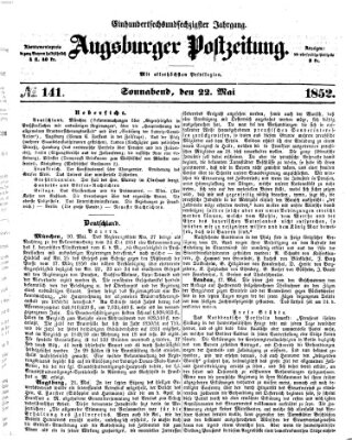 Augsburger Postzeitung Samstag 22. Mai 1852