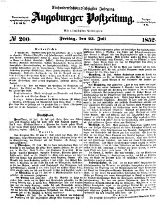 Augsburger Postzeitung Freitag 23. Juli 1852