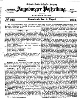Augsburger Postzeitung Samstag 7. August 1852