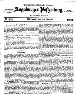 Augsburger Postzeitung Mittwoch 18. August 1852