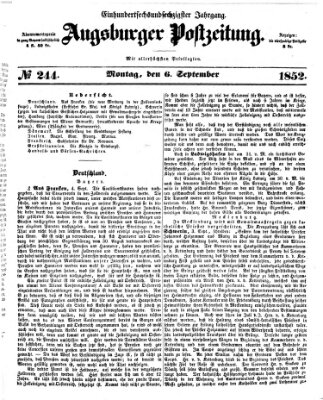 Augsburger Postzeitung Montag 6. September 1852