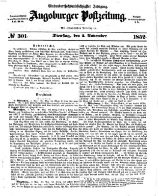 Augsburger Postzeitung Dienstag 2. November 1852