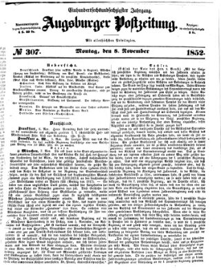 Augsburger Postzeitung Montag 8. November 1852