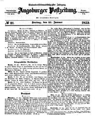 Augsburger Postzeitung Freitag 21. Januar 1853