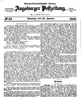 Augsburger Postzeitung Sonntag 23. Januar 1853