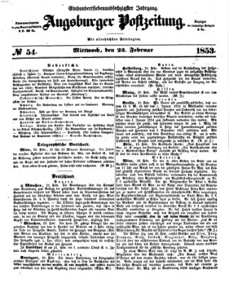 Augsburger Postzeitung Mittwoch 23. Februar 1853
