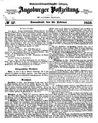 Augsburger Postzeitung Samstag 26. Februar 1853