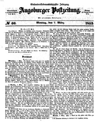 Augsburger Postzeitung Montag 7. März 1853