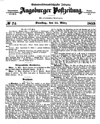 Augsburger Postzeitung Dienstag 15. März 1853