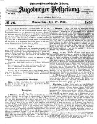 Augsburger Postzeitung Donnerstag 17. März 1853
