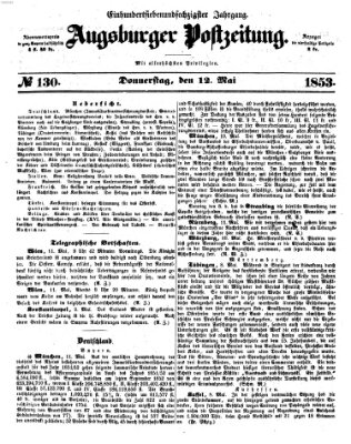 Augsburger Postzeitung Donnerstag 12. Mai 1853