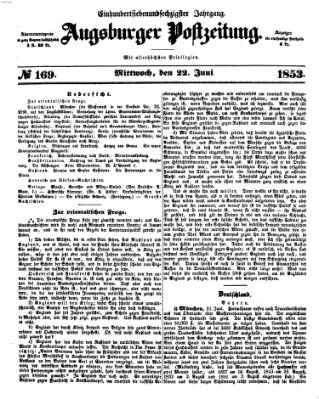 Augsburger Postzeitung Mittwoch 22. Juni 1853