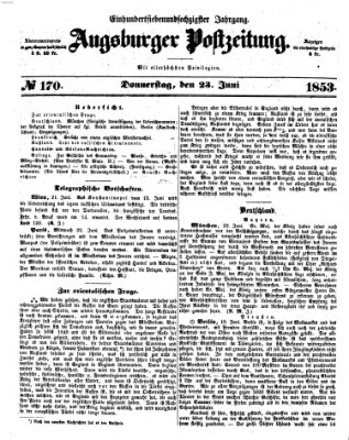 Augsburger Postzeitung Donnerstag 23. Juni 1853