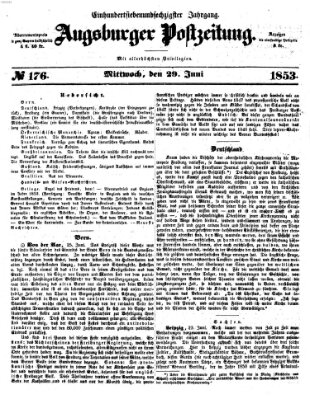 Augsburger Postzeitung Mittwoch 29. Juni 1853